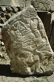 Steinrelief bei den Ruinen von Monte Albán