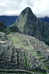 Blick über Machu Picchu mit Huayna Picchu